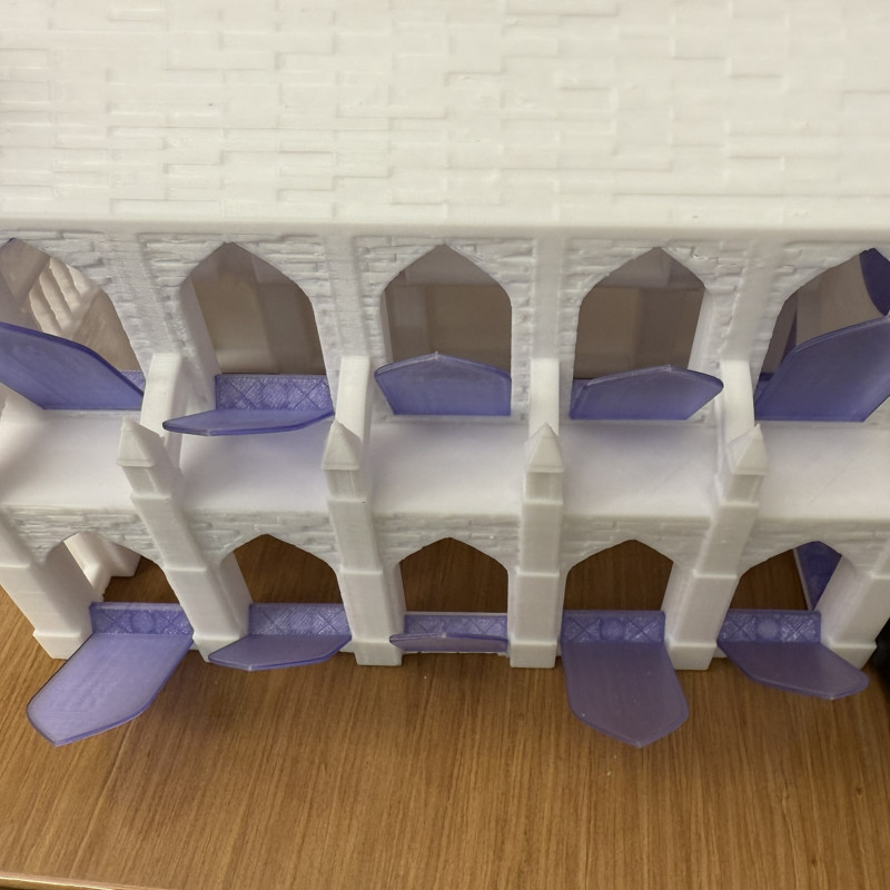 Değiştirilebilir Pencereli Katedral 3D Baskı Dekor - Tatil Temalı