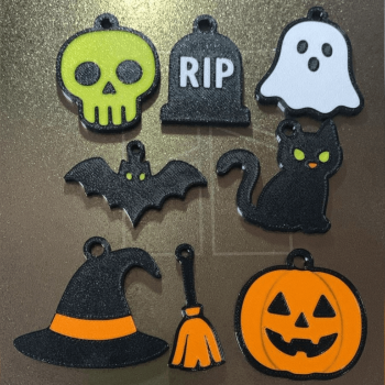 Cadılar Bayramı Temalı Minimalist Anahtarlık Seti - 3D Baskı