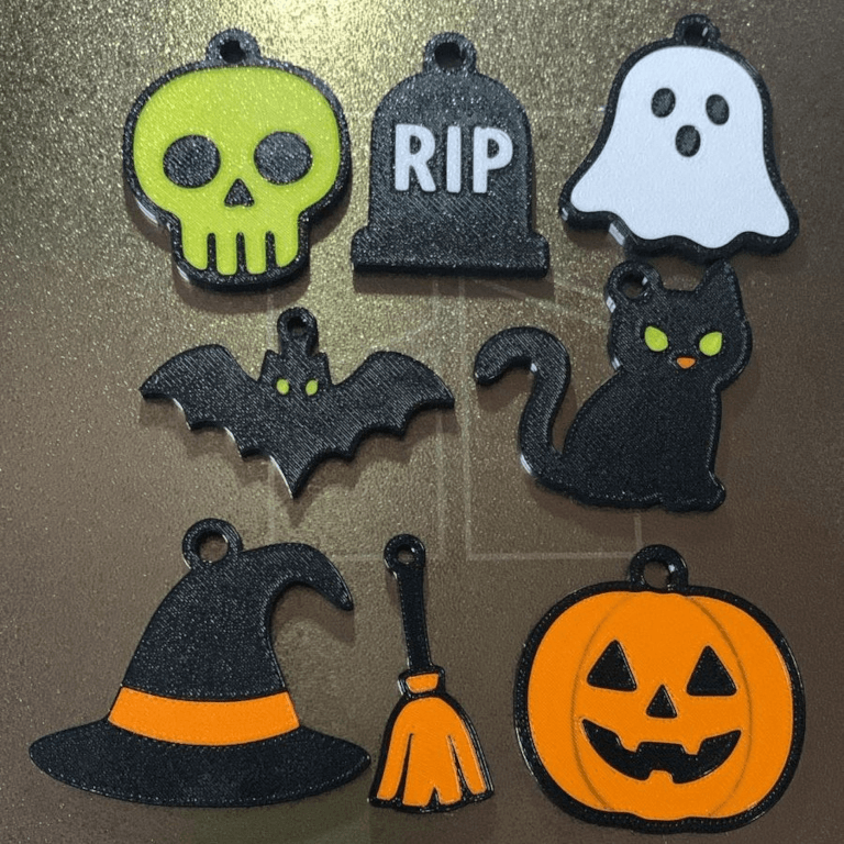 Cadılar Bayramı Temalı Minimalist Anahtarlık Seti - 3D Baskı