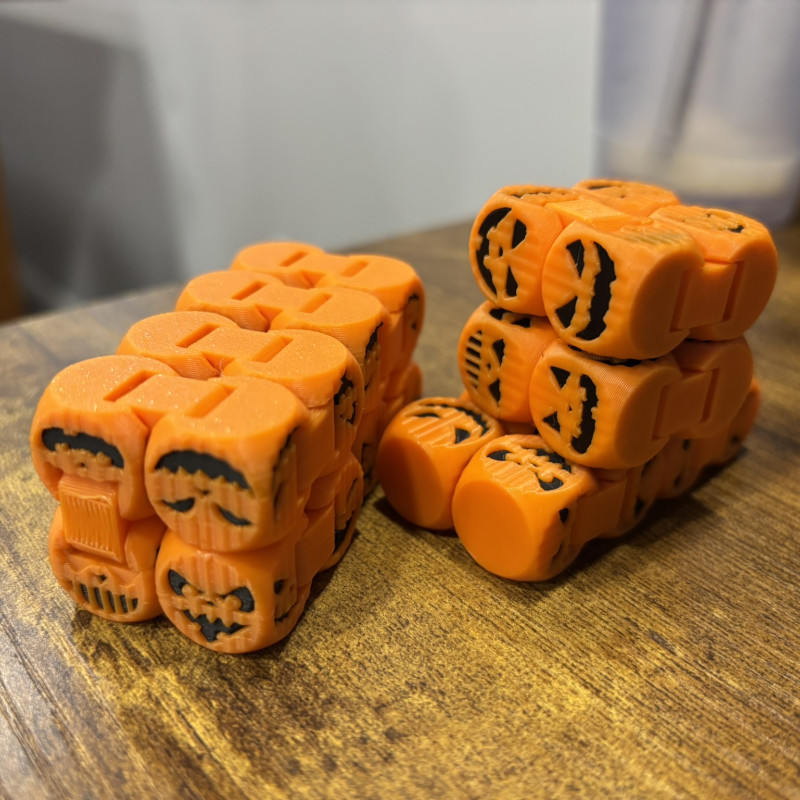 Cadılar Bayramı Jack-o-lantern Fidget Küpü - 3D Baskı Oyuncak