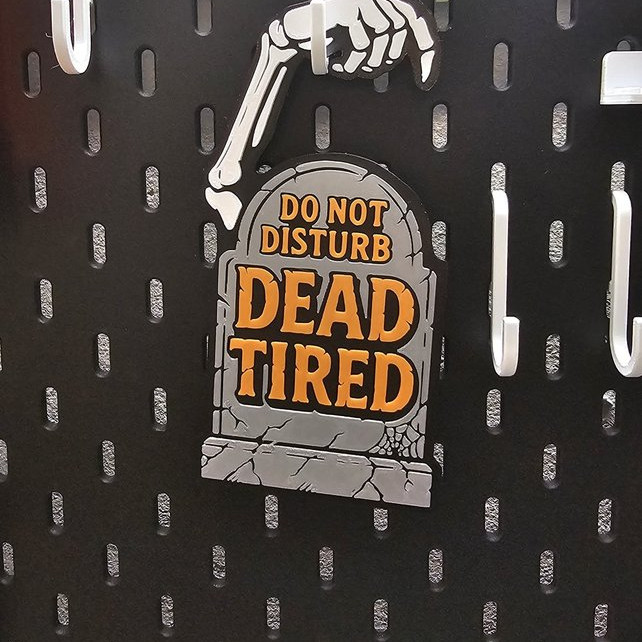 Cadılar Bayramı Kapı Asıcısı - Ölü Yorgun Tema 3D Baskı Dekor