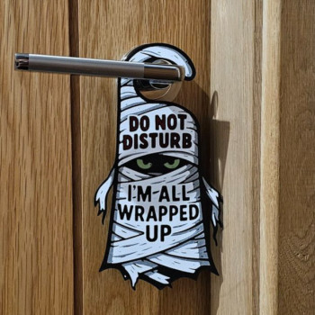 Cadılar Bayramı Kapı Kancası - 3D Baskılı Rahatsız Etmeyin Aksesuarı