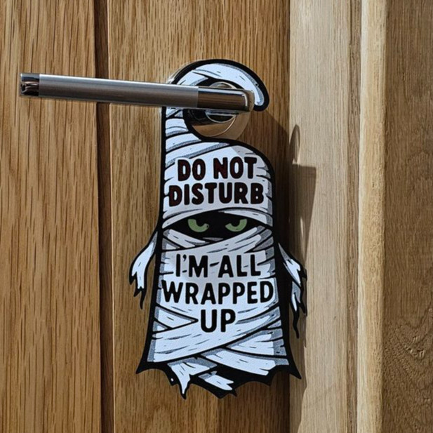 Cadılar Bayramı Kapı Kancası - 3D Baskılı Rahatsız Etmeyin Aksesuarı