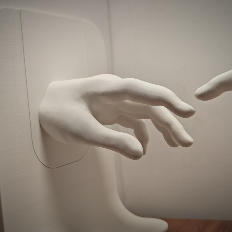 Michelangelo Adem ve Tanrı Kitap Ayracı - 3D Baskı Dekor