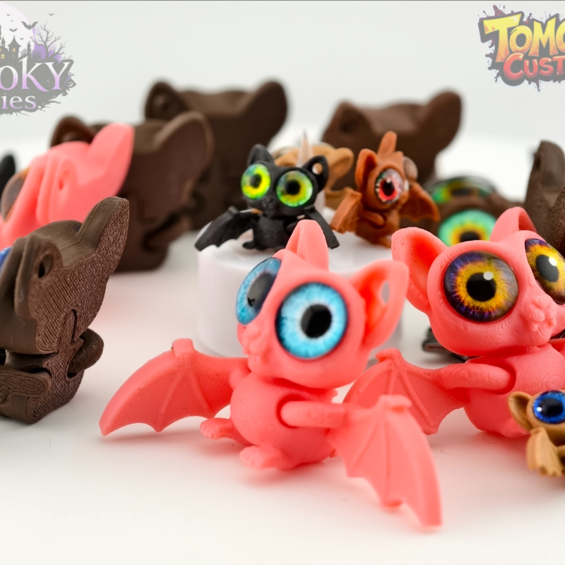 Sevimli Eklemli Yarasa Anahtarlık - 3D Baskı Mini Figür