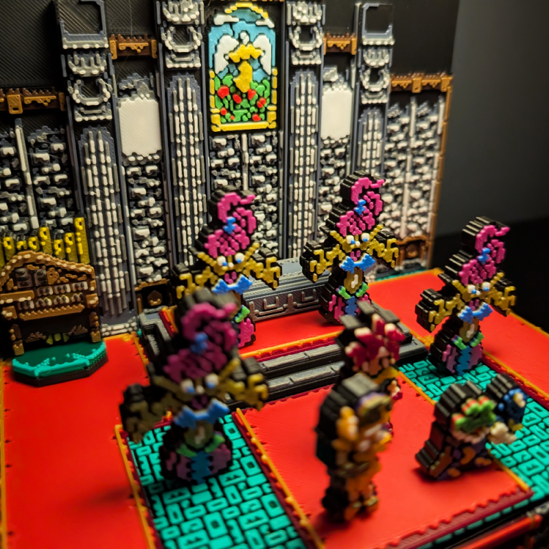 Chrono Trigger Katedral Sahnesi 3D Diorama - Nostaljik SNES Model