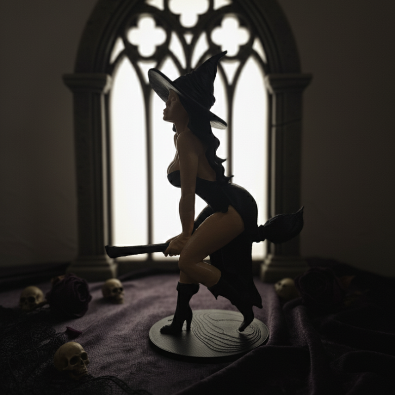Cadılar Bayramı Seksi Cadı Heykelciği - 3D Baskı Dekoratif Figür