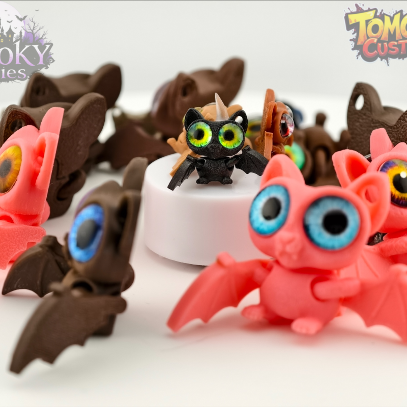 Sevimli Eklemli Yarasa Anahtarlık - 3D Baskı Mini Figür