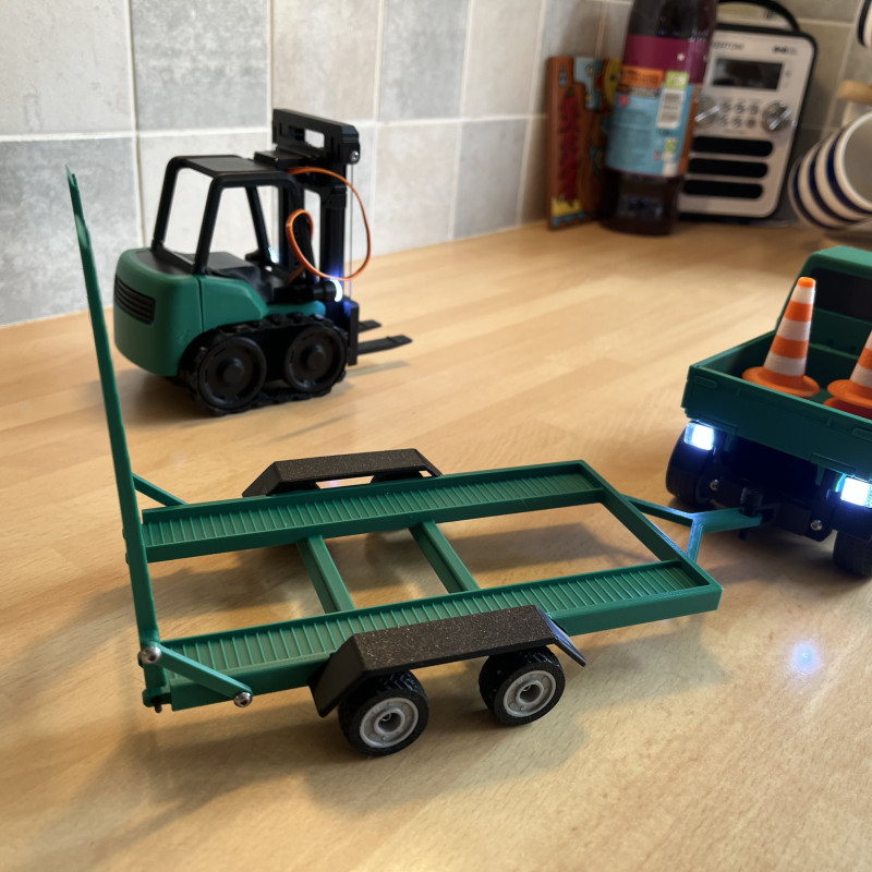 Cyberbrick Forklift Römorku - 3D Baskı RC Model Oyuncak