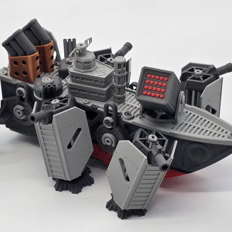 Motorlu Kara Savaş Gemisi 3D Baskı Maket - Hareketli Oyuncak