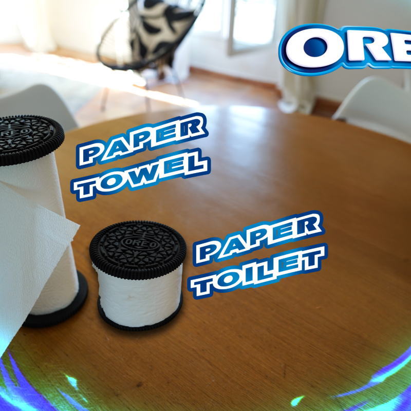 OREO Tuvalet Kağıdı ve Kağıt Havlu Tutucu - 3D Baskı Dekor