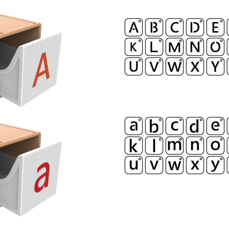 Montessori El Yazısı Kartları Kutusu - 3D Baskı Eğitim Seti