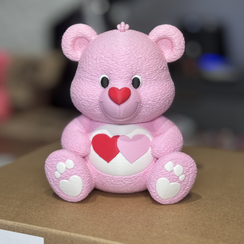 Pembe Çift Kalpli Somurtkan Ayı 3D Baskı Modeli