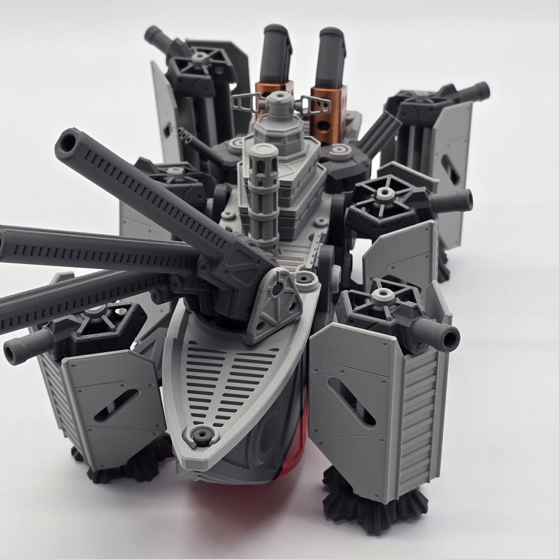 Motorlu Kara Savaş Gemisi 3D Baskı Maket - Hareketli Oyuncak