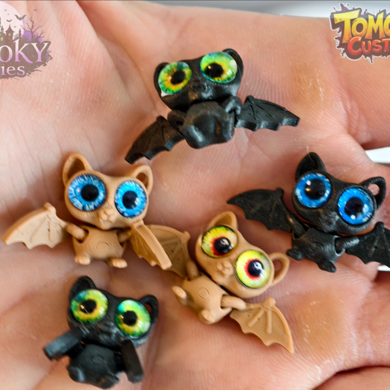 Sevimli Eklemli Yarasa Anahtarlık - 3D Baskı Mini Figür