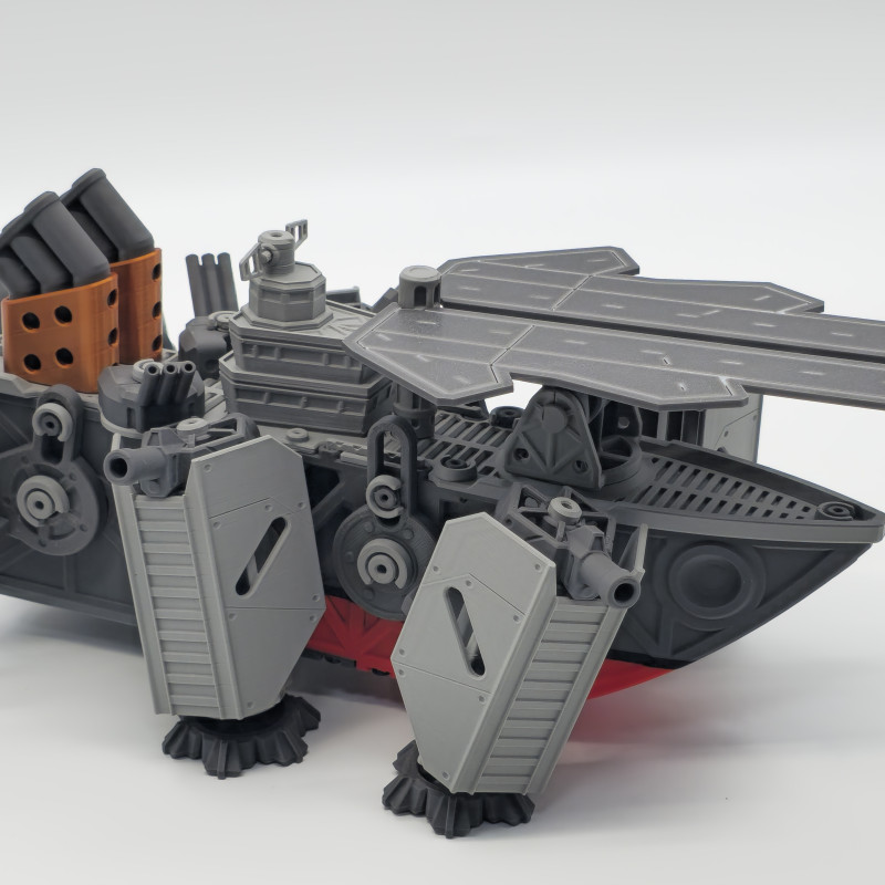 Motorlu Kara Savaş Gemisi 3D Baskı Maket - Hareketli Oyuncak