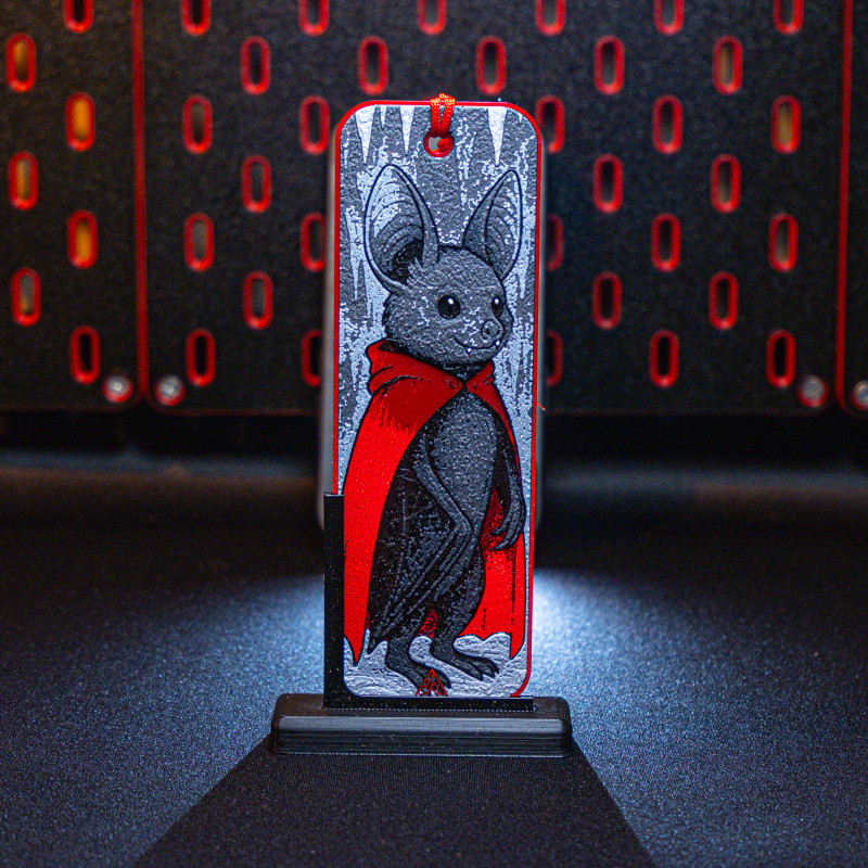 Romantik Yarasa Çifti - Hueforge Kitap Ayracı Seti - 3D Baskılı