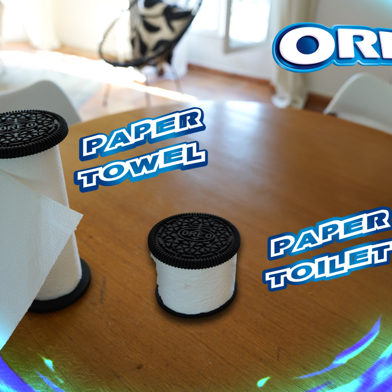 OREO Tuvalet Kağıdı ve Kağıt Havlu Tutucu - 3D Baskı Dekor