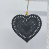 Siyah Dantel Kalp Küpe - 3D Baskı Vintage Aksesuar