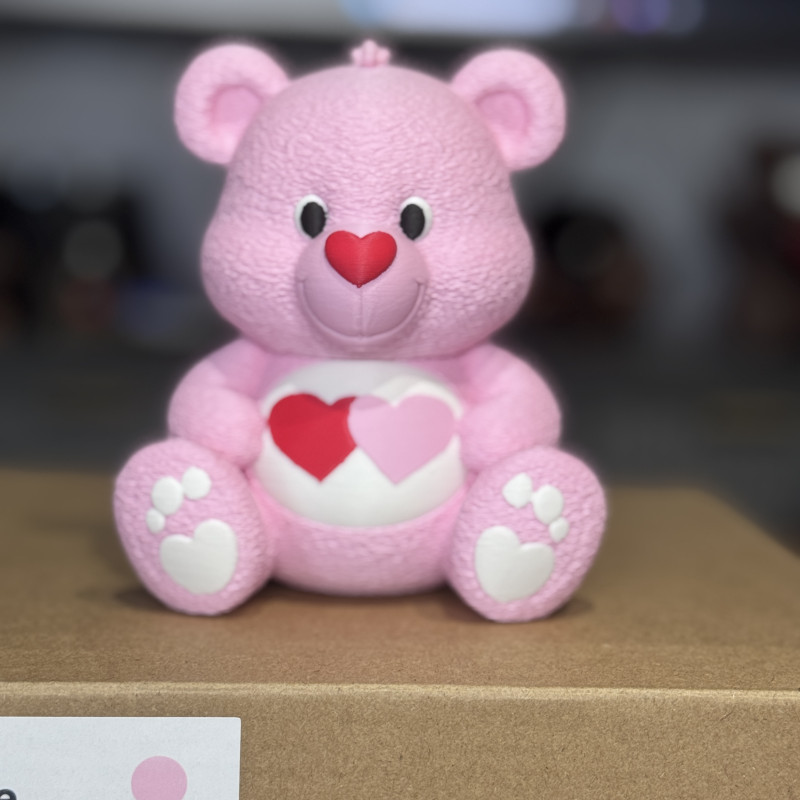 Pembe Çift Kalpli Somurtkan Ayı 3D Baskı Modeli