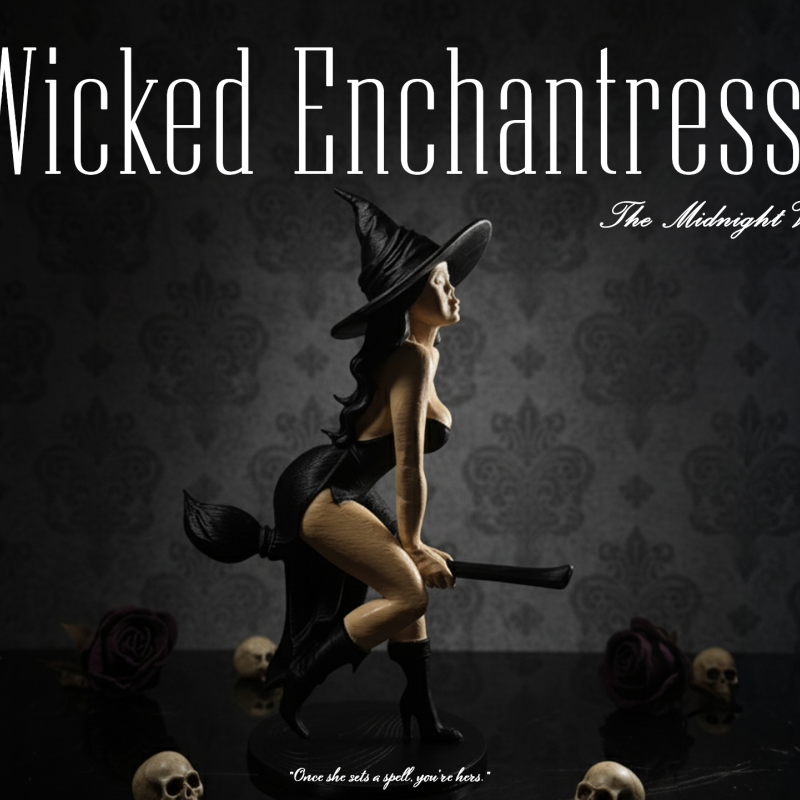 Cadılar Bayramı Seksi Cadı Heykelciği - 3D Baskı Dekoratif Figür