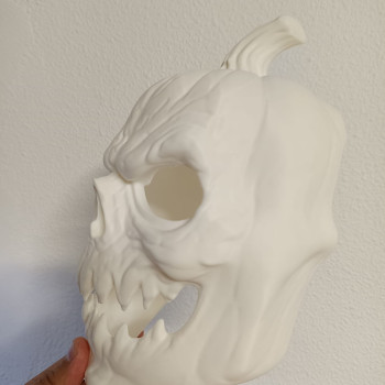 Korkunç Cadılar Bayramı Balkabağı Maske - 3D Baskılı Yüz Maskesi