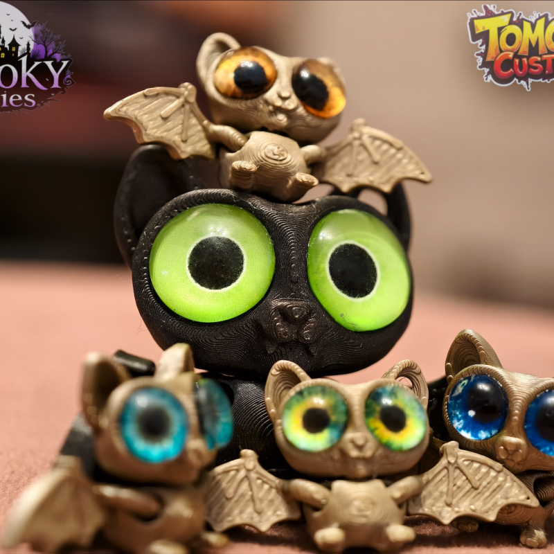 Sevimli Eklemli Yarasa Anahtarlık - 3D Baskı Mini Figür