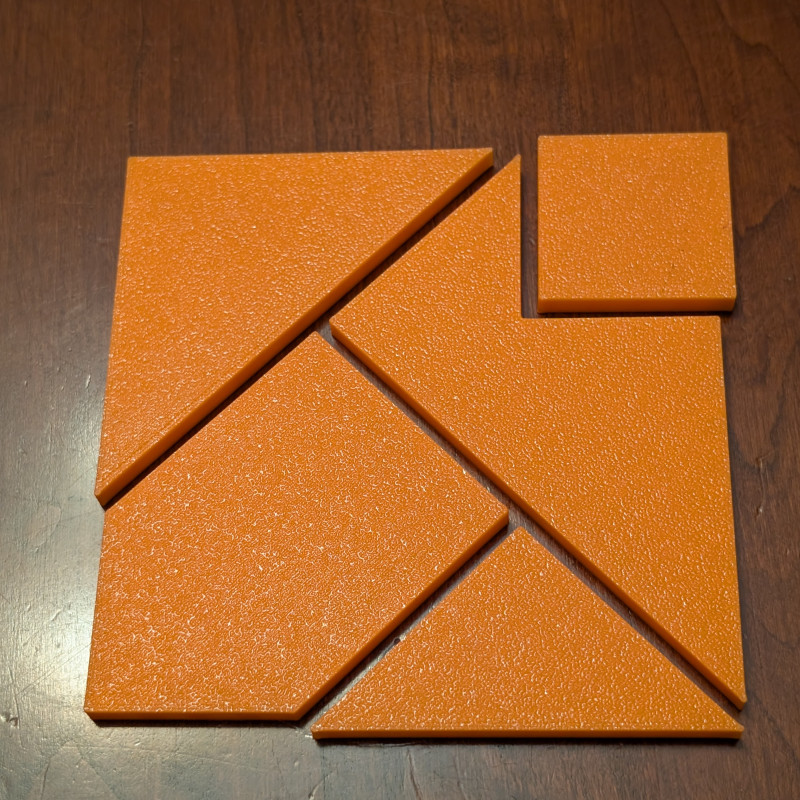 Tangram Kare Bulmaca - Dayanıklı 3D Baskı Eğitim Seti
