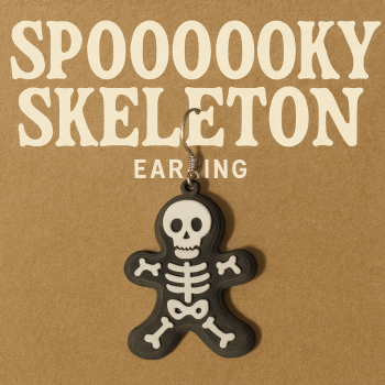 İskelet Küpe - 3D Baskılı Korku Temalı Aksesuar