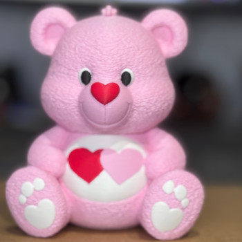 Pembe Çift Kalpli Somurtkan Ayı 3D Baskı Modeli