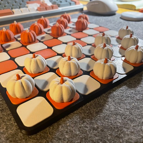 Manyetik Balkabağı Dama Seti - 3D Baskılı Oyun