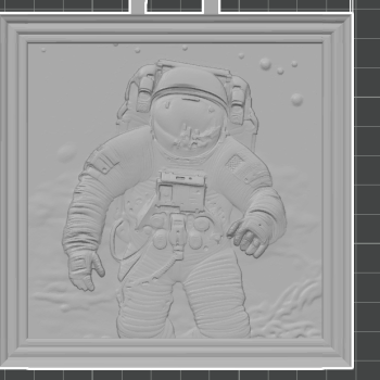 3D Astronot Portre Kabartma Heykeli - Dekoratif Uzay Sanatı