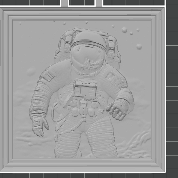 3D Astronot Portre Kabartma Heykeli - Dekoratif Uzay Sanatı