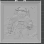 3D Astronot Portre Kabartma Heykeli - Dekoratif Uzay Sanatı