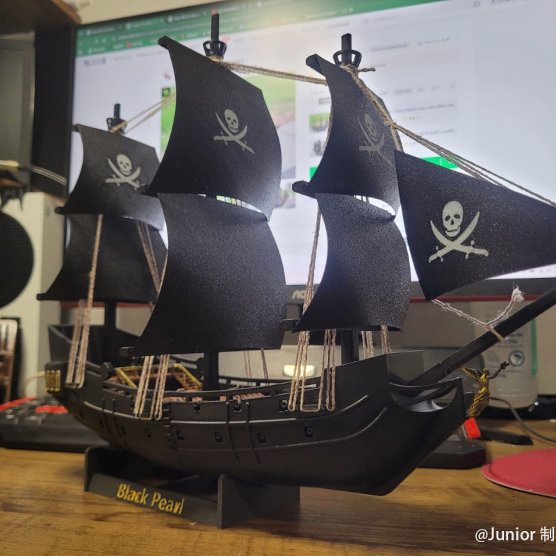 Korsanlar Karayip Siyah İnci 3D Baskı Gemi Modeli - Koleksiyon Parçası