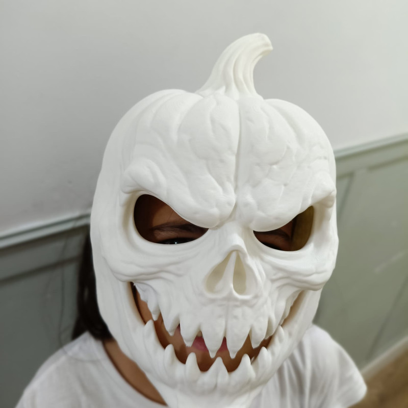 Korkunç Cadılar Bayramı Balkabağı Maske - 3D Baskılı Yüz Maskesi