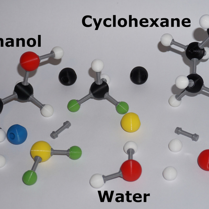 Eğitici Kimya Molekül Seti - 3D Baskı Molekül Modelleri