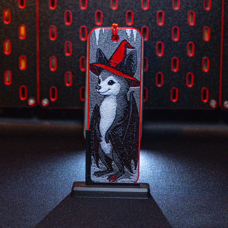 Romantik Yarasa Çifti - Hueforge Kitap Ayracı Seti - 3D Baskılı