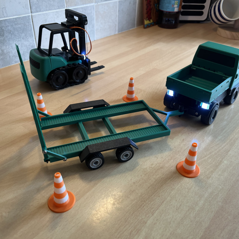 Cyberbrick Forklift Römorku - 3D Baskı RC Model Oyuncak