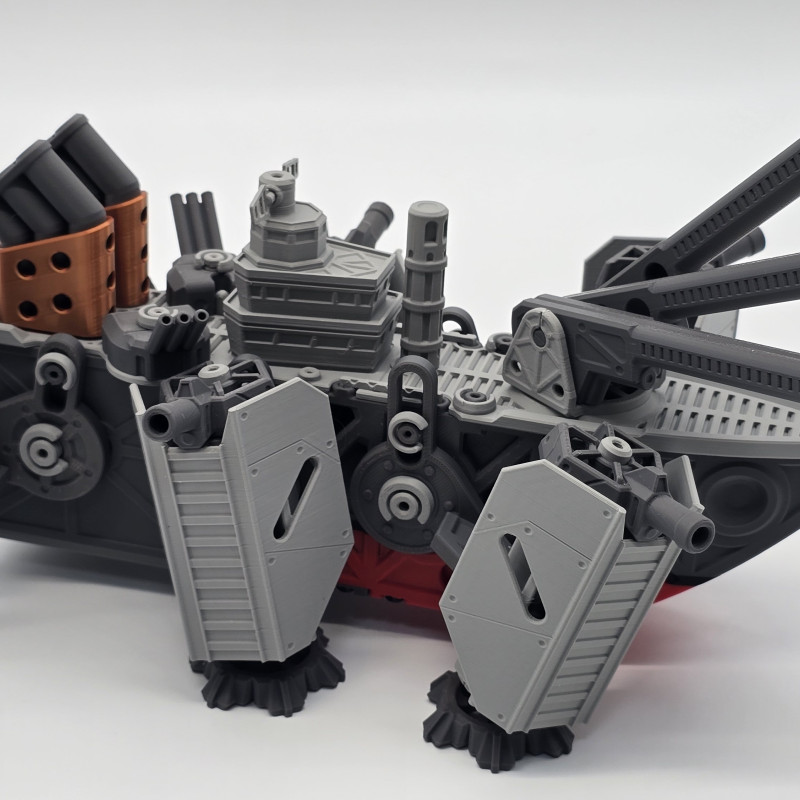 Motorlu Kara Savaş Gemisi 3D Baskı Maket - Hareketli Oyuncak