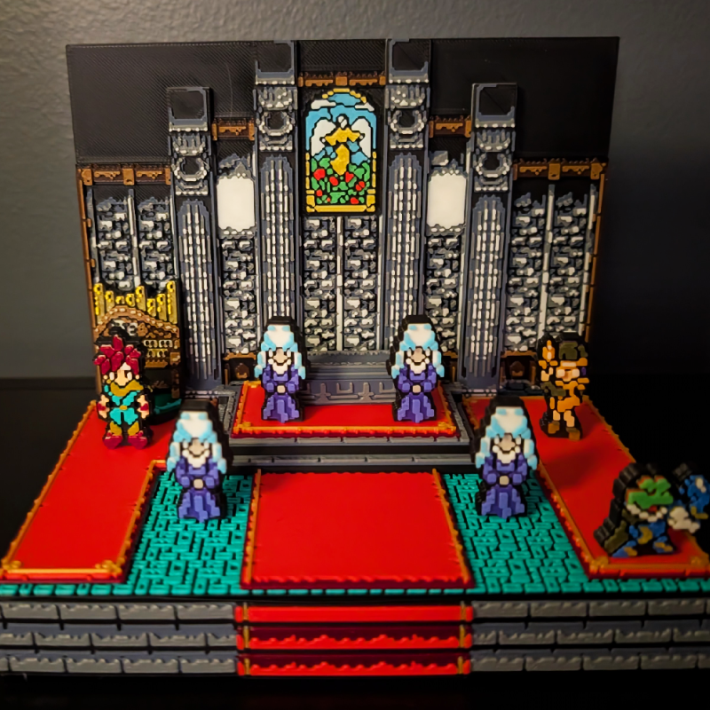 Chrono Trigger Katedral Sahnesi 3D Diorama - Nostaljik SNES Model