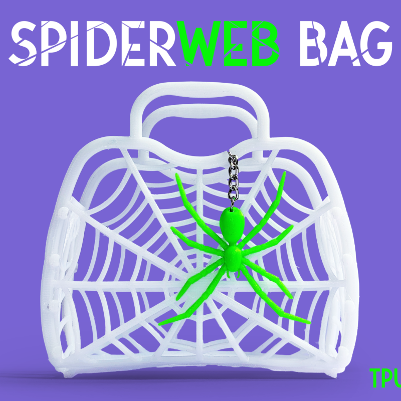 TPU Örümcek Ağı Cadılar Bayramı Şeker Çantası - Esnek 3D Baskı