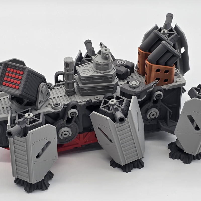 Motorlu Kara Savaş Gemisi 3D Baskı Maket - Hareketli Oyuncak