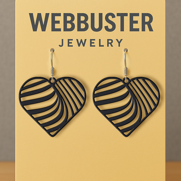 Parmak İzi Kalpli 3D Baskı Küpe - Bağlanma Tasarımı