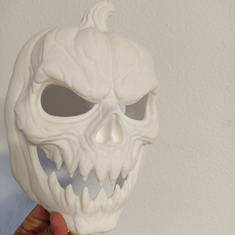 Korkunç Cadılar Bayramı Balkabağı Maske - 3D Baskılı Yüz Maskesi