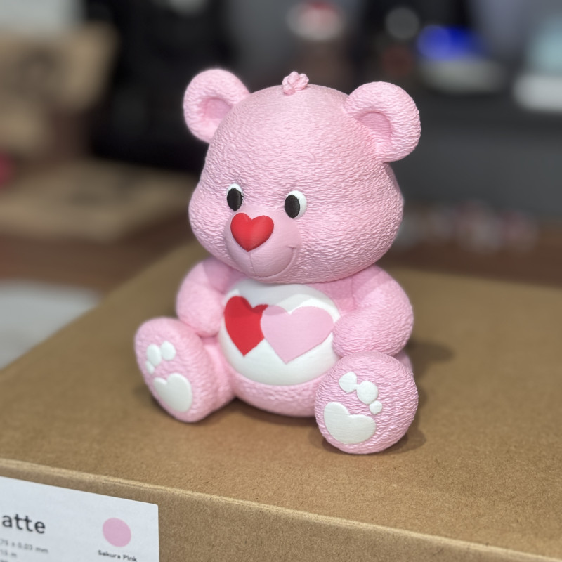 Pembe Çift Kalpli Somurtkan Ayı 3D Baskı Modeli