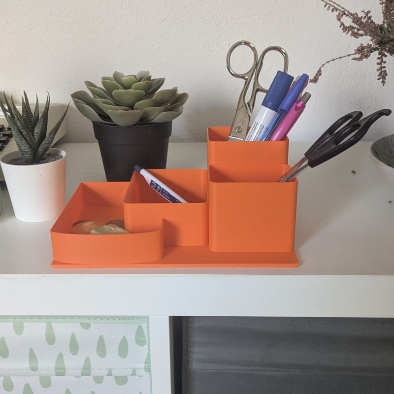 Çok Amaçlı Masaüstü Organizatör - 3D Baskı Ofis Aksesuarı Çok Amaçlı Masaüstü Organizatör - 3D Baskı Ofis Aksesuarı