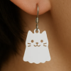 Sevimli Kedi Hayalet Küpe Çıngırağı - 3D Baskı Moda Aksesuarı