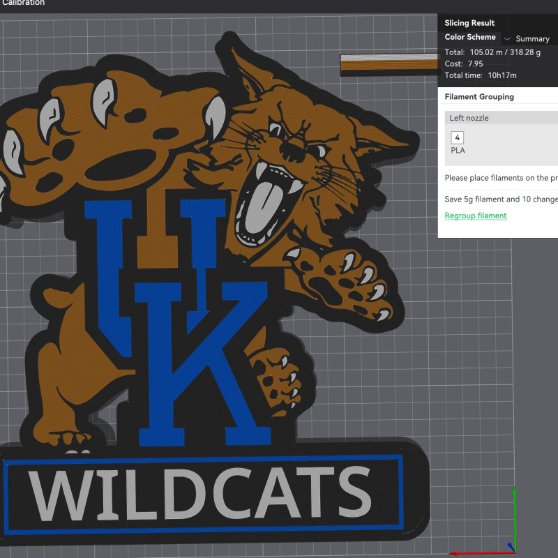 Kentucky Wildcats Işık Kutusu Tabela - 3D Baskılı Dekor