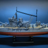 HMS Warspite 1942 3D Baskı Savaş Gemisi Modeli - 1:625 Ölçek
